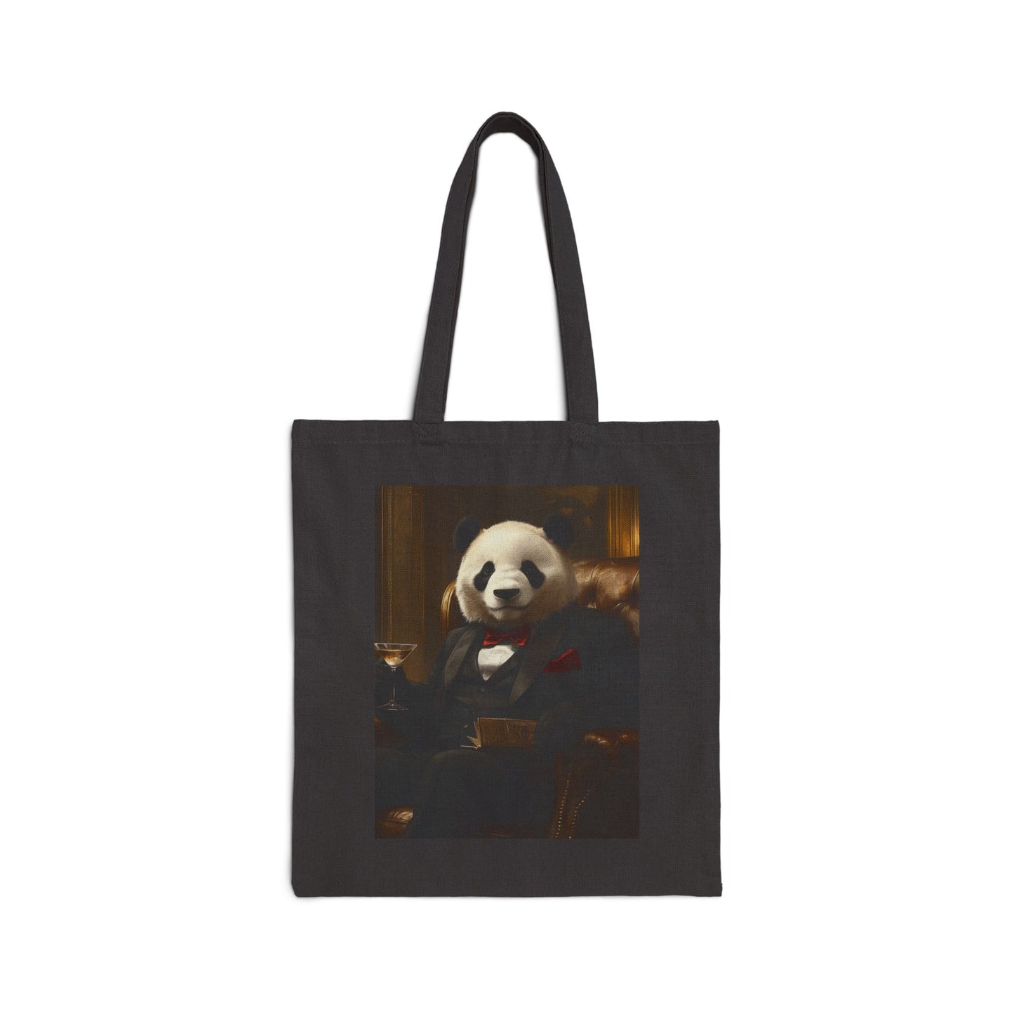 Panda Lounging in a Tuxedo: "The Polished Panda" | Canvas Tote Bag | Pawgue Chic Edition™