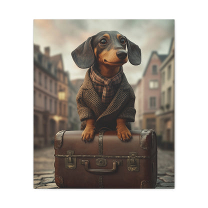 Dachshund in Tweed | Matte Canvas Print, Stretched, 1.25 | Pawgue Chic Collection™