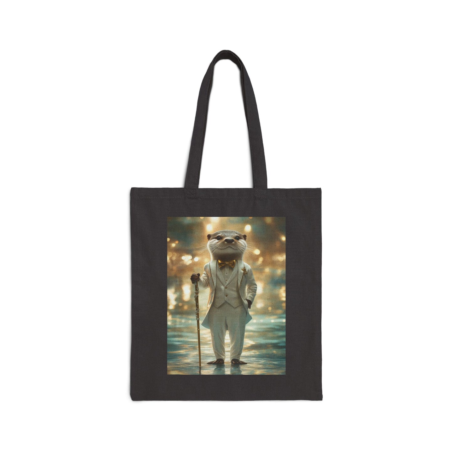 Otter in White Suit: "The River Aristocrat" | Canvas Tote Bag | Pawgue Chic Edition™