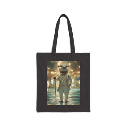 Otter in White Suit: "The River Aristocrat" | Canvas Tote Bag | Pawgue Chic Edition™