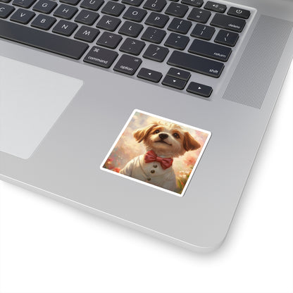 Historical Fiction Collection™: "Dapper Dog in Bloom" | Kiss-Cut Stickers