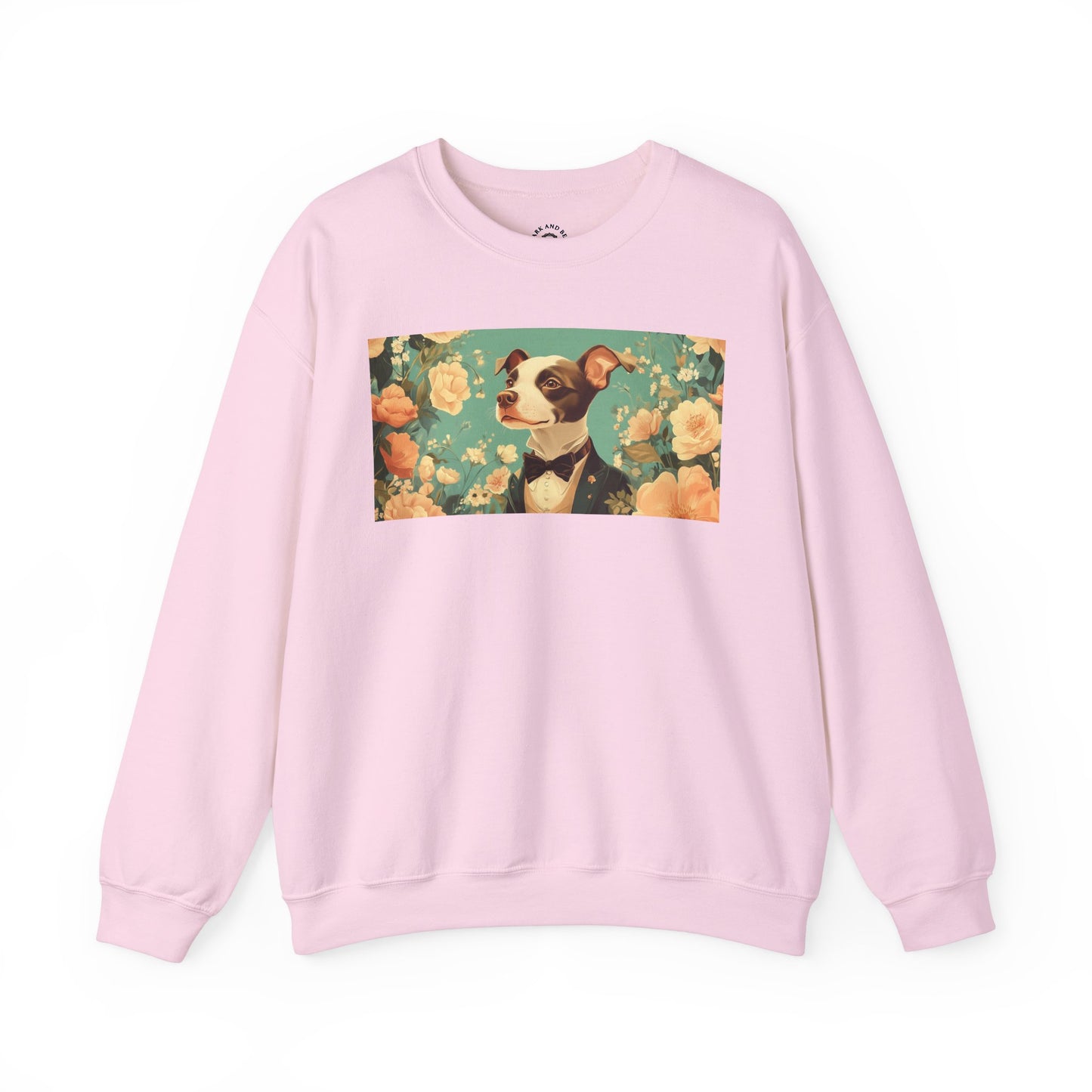 Historical Fiction Collection™: "Refined Pup in Florals" | Crewneck Sweatshirt