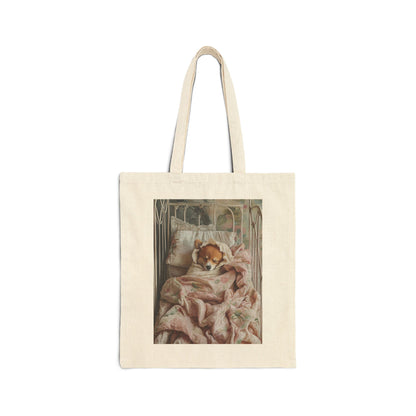 Corgi Swaddled: "Dreamy Nap" | Canvas Tote Bag | Puppy Love Edition™