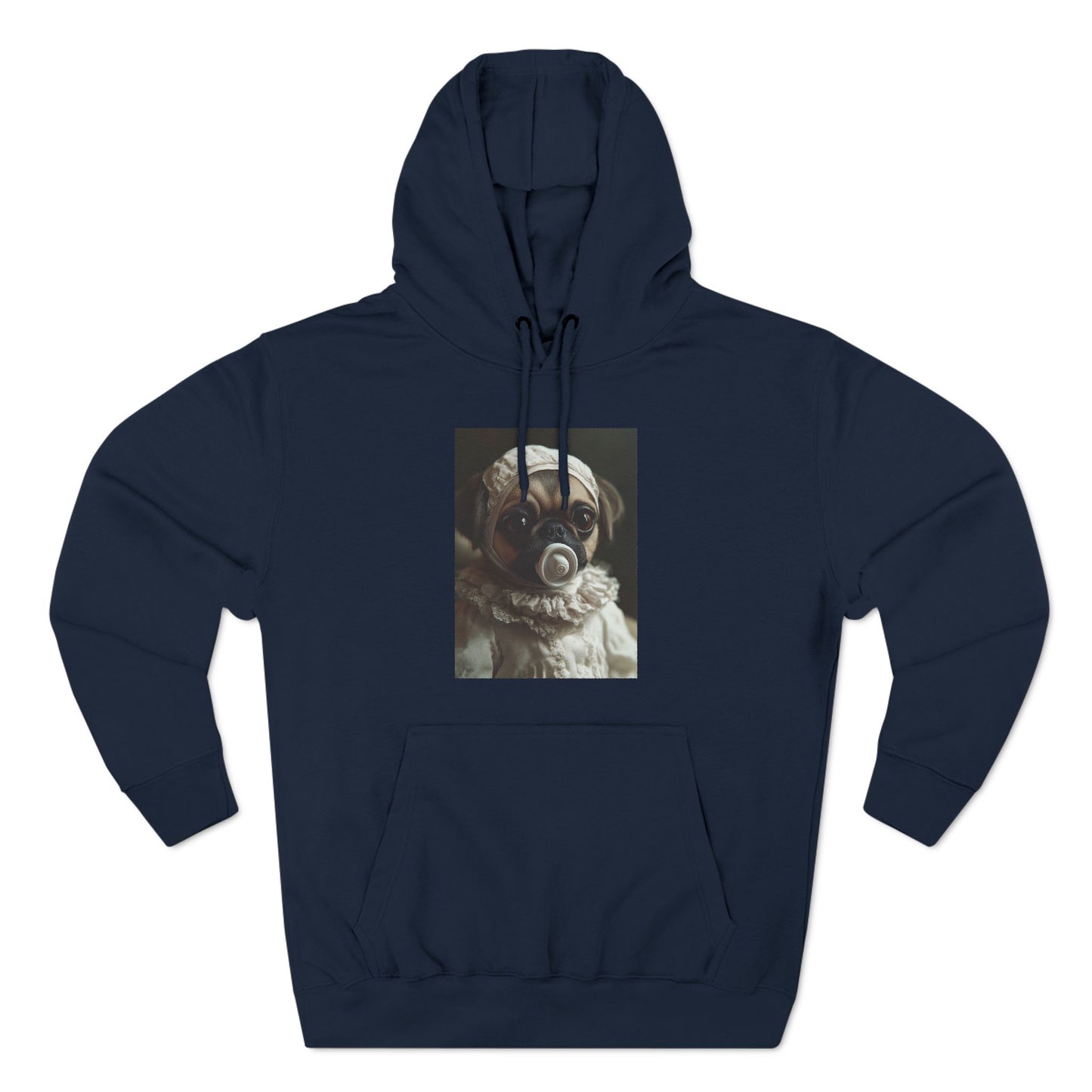 Pug in Ivory Bonnet: "Timeless Innocence" | Hoodie | Puppy Love Edition™