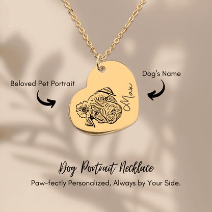 Personalized Pet Portrait Heart Necklace